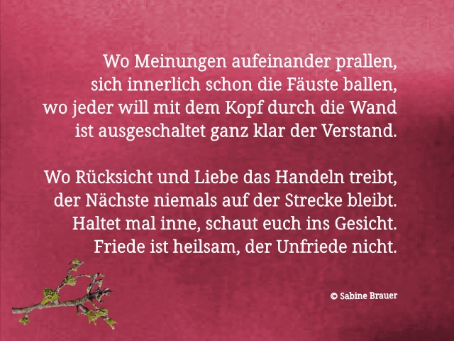 Friede ist heilsam